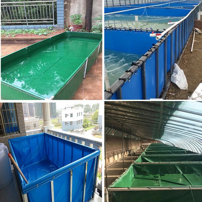 2x1x0.9m Aquaculture Pool PVC Coated Cloth COATED BANNER Tarpaulin Fish Pond Crayfish Koi Culture Child Water Pool Without Frame