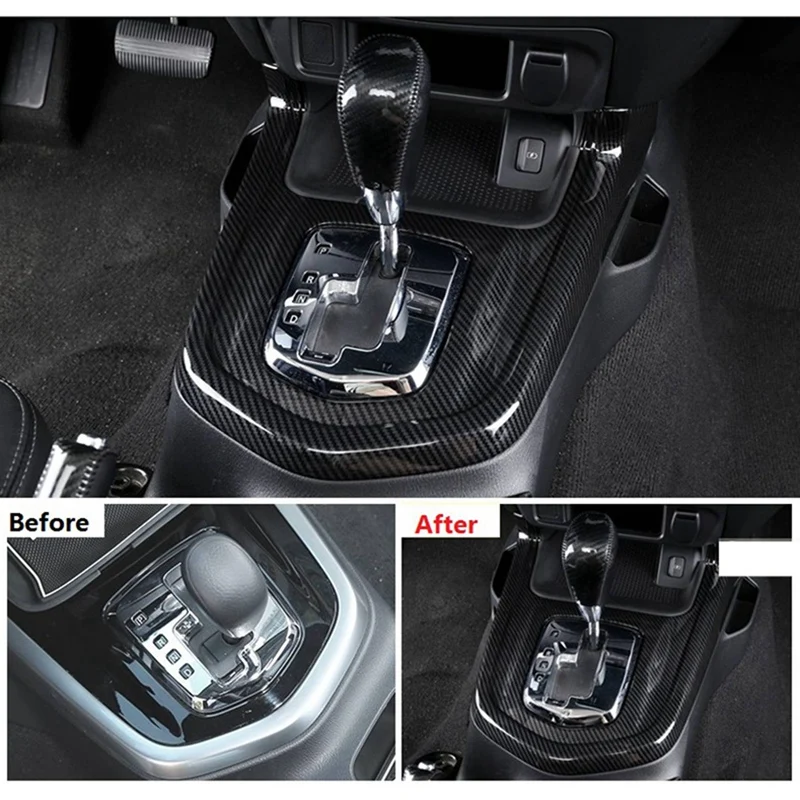 

Inner Door Handle Bowl Frame Cover Trim with Gear Shift Knob Frame Panel Cover Trim for Nissan Navara NP300 16-19