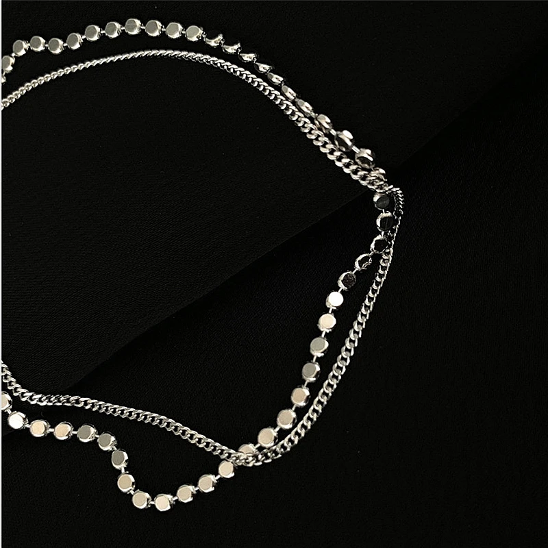 Ножной браслет LISM двухслойный Женский стильная бижутерия серебряного цвета