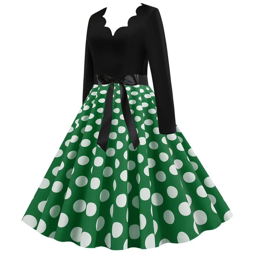 Girl Polka Dot Plaid Dress Student Fashion Beautiful Elegant Birthday Child Christmas Thanksgiving New Year Costume | Детская одежда и