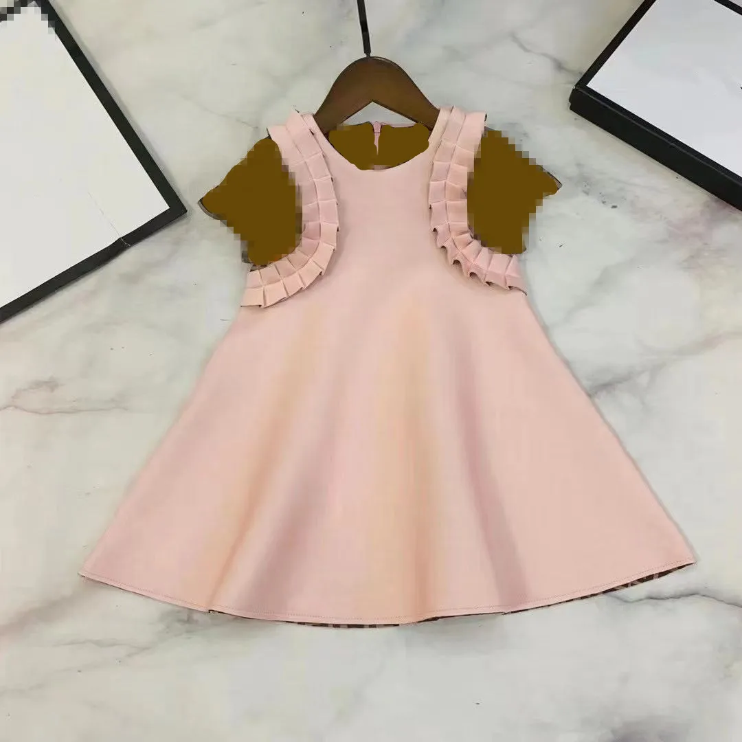 

2021 new summer hot pink girls dress spacecotton pink princess style Toddler birthday dress Top brand
