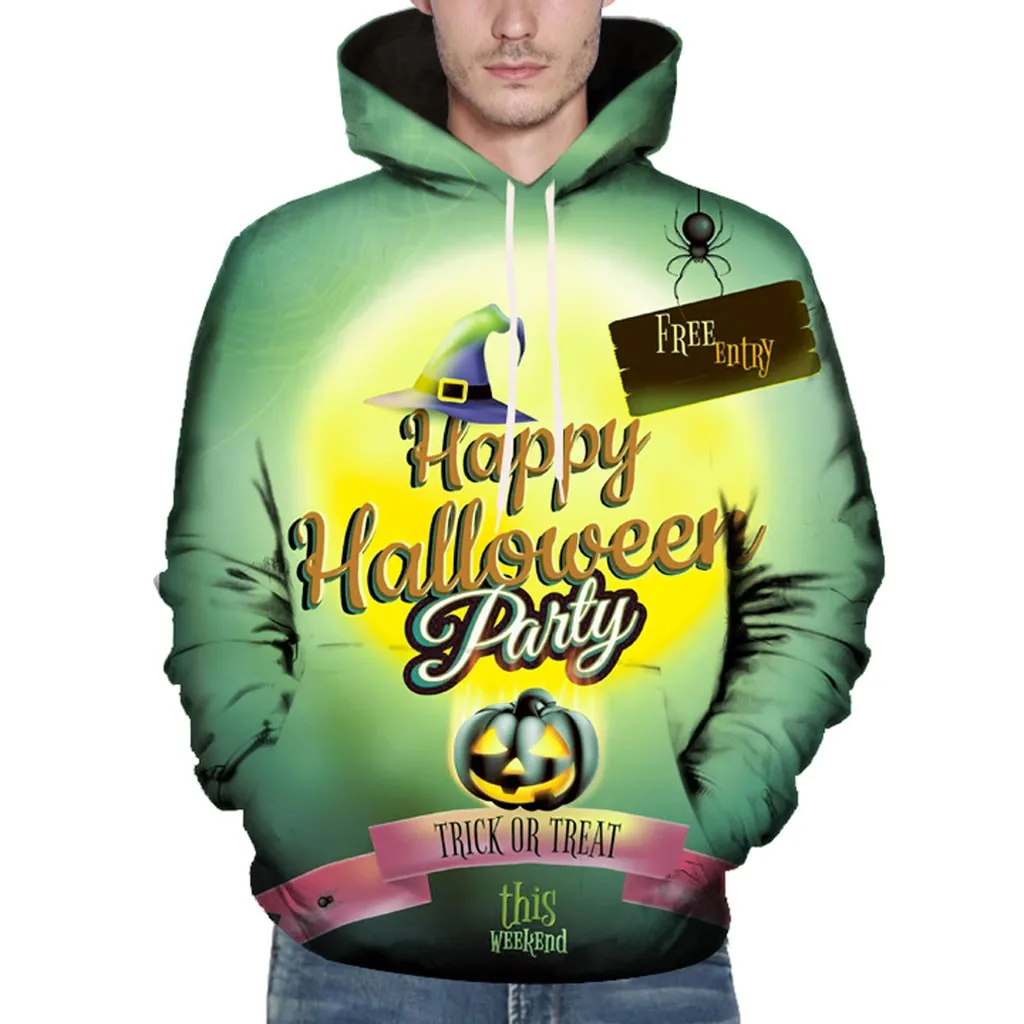 Модный свитер унисекс на Хэллоуин для мужчин и женщин режим 3D печать с длинным