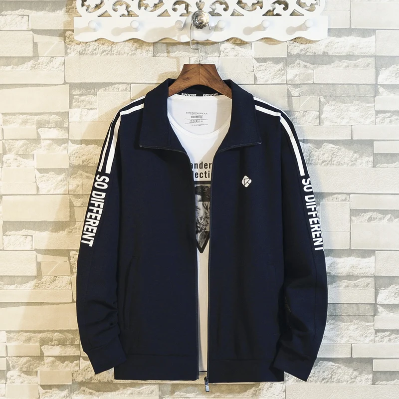 Куртка бомбер мужская с отложным воротником повседневная спортивная одежда