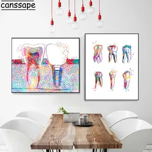 Картина с зубным имплантатом, настенная живопись, плакат гигиениста, декор в стоматологической клинике