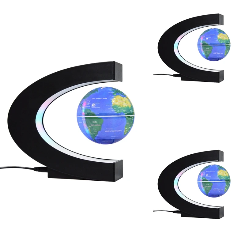

Floating Globe Magnetic Globe World Map Magnetic Levitation Globes C-Frame Led English Blue Globe for Kids