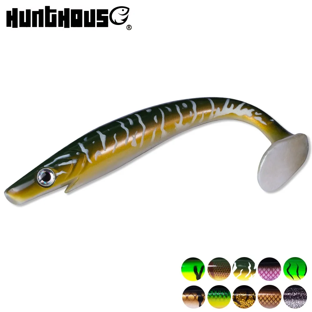 

Hunthouse pro shad pike lure 20cm 50g 2pcs/lot paint printing Lure Paddle tail pig shad silicone souple leurre Natural Musky