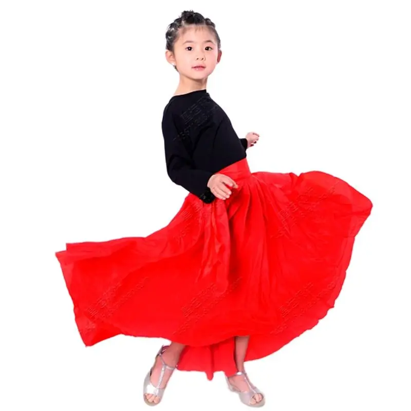 Юбка для танца фламенко одежда испанского красный сценический костюм женское