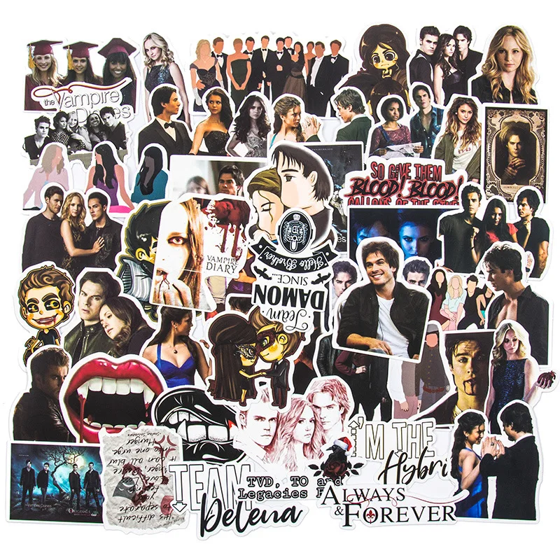 

10/30/50PCS American TV series The Vampire Diaries Graffiti Sticker Notebook Guitar Bike Skateboard Gift PVC Sticker Wholesale