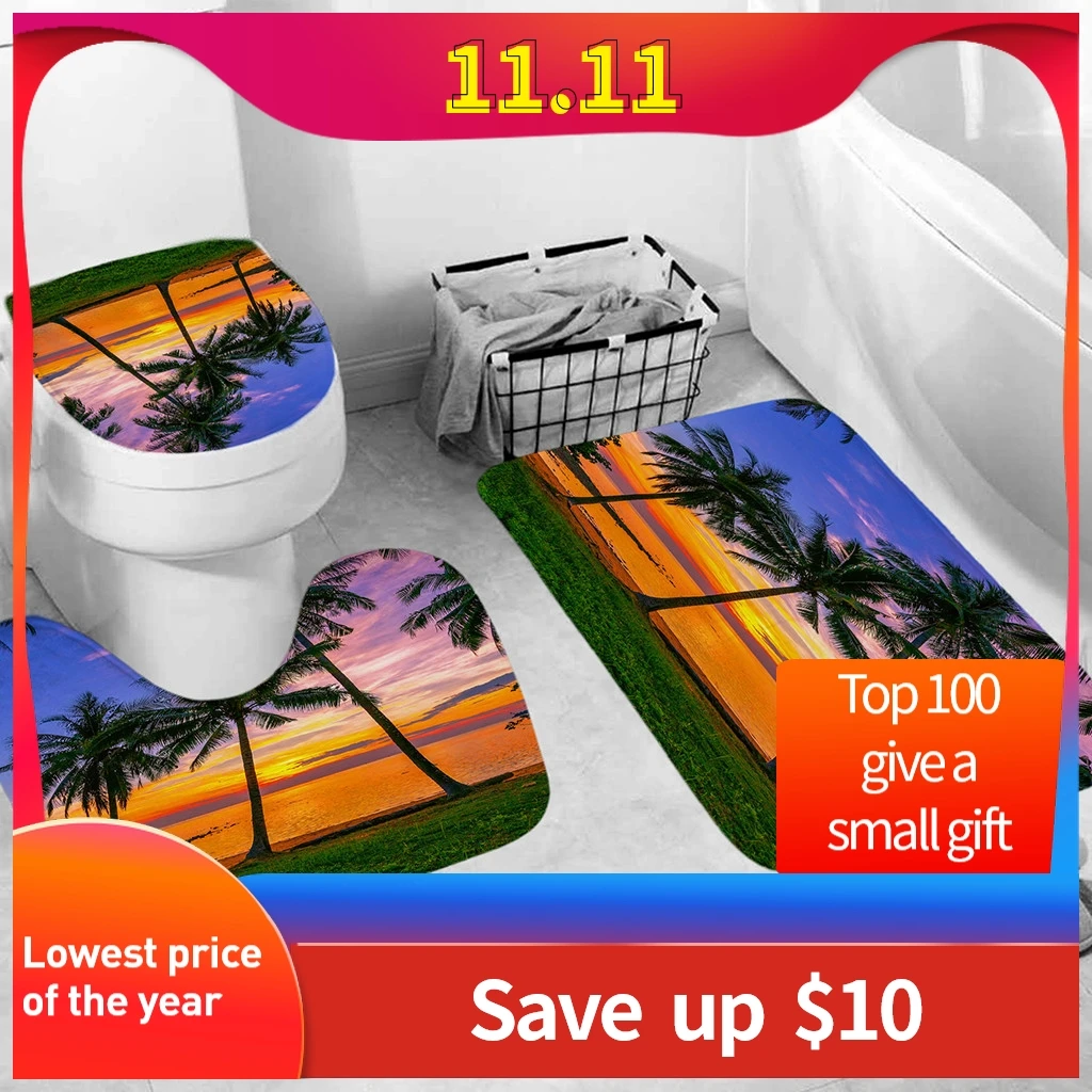 3 шт. нескользящий коврик для ванной с рыбьей чешуей комнаты кухонный