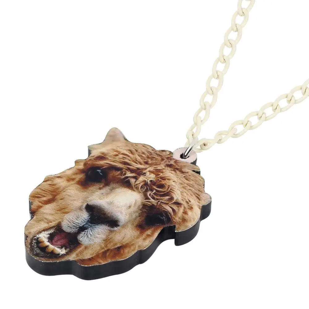 WEVENI акрил аниме Альпака верблюд ожерелье с подвеской в форме головы цепи