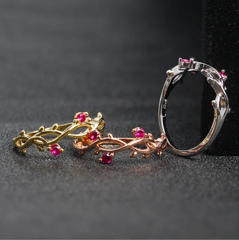 Женское кольцо из розового золота с цветочным покрытием|Кольца для помолвки| |