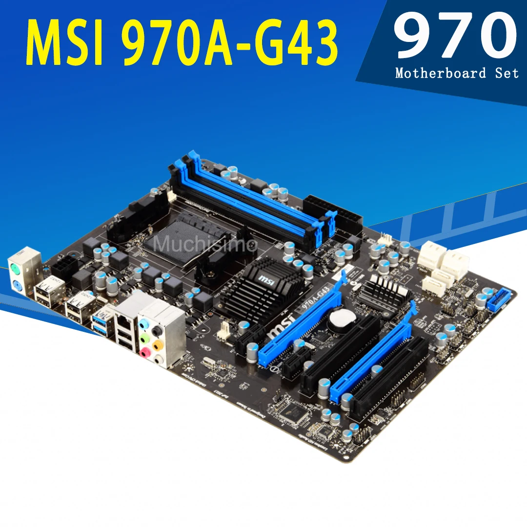 Online Buchse AM3 + MSI 970A-G43 Placa-mãe E CPU AMD FX-8300 Motherboard Set 3,3 GHz 8-Core 8MB DDR3 PC AMD 970 Placa-mãe AM3 + Verwendet ATX