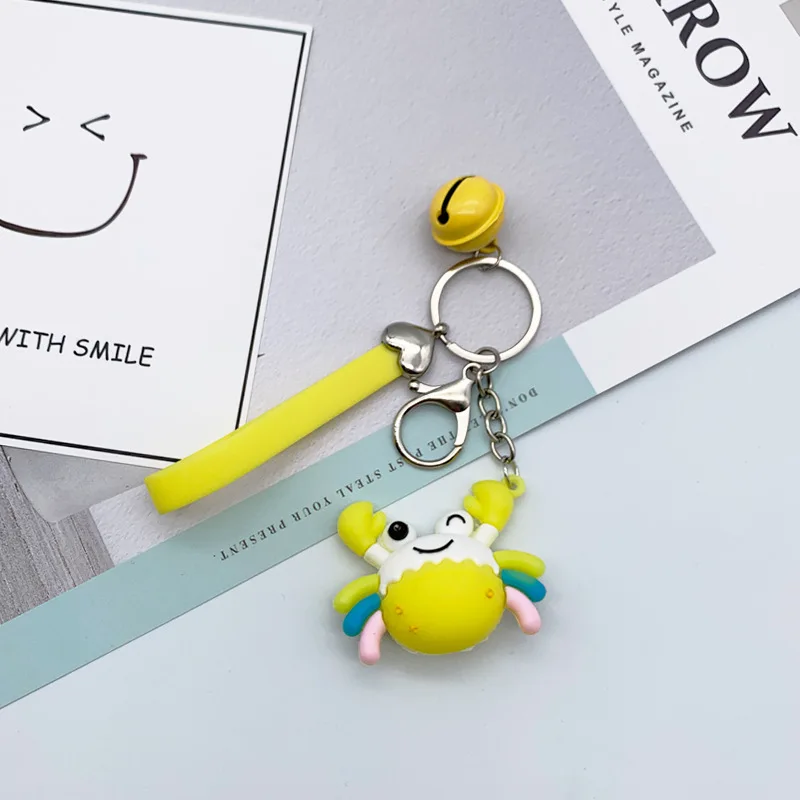 

Creative Cartoon Little Hairy Crab Key Chains Cute Couple Backpack Car Keyrings Fashion Ladies Gift Accessories Keychain2021