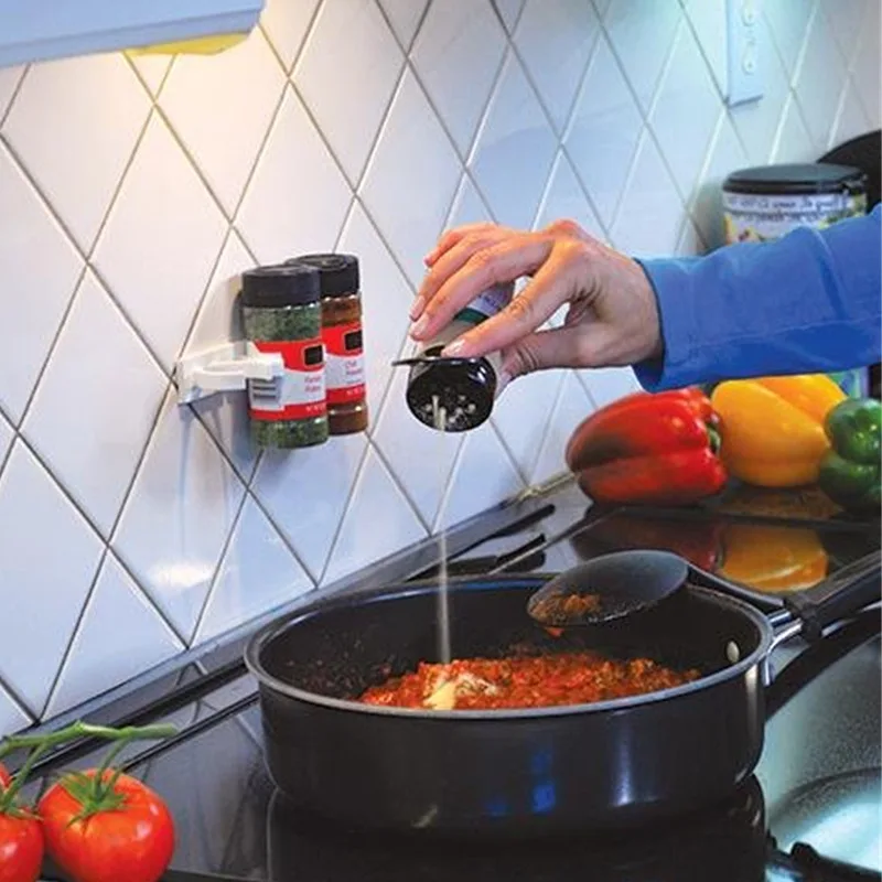 Кухонный гаджет 4 шт. маленькие зажимы для специй на дверцу шкафа органайзер
