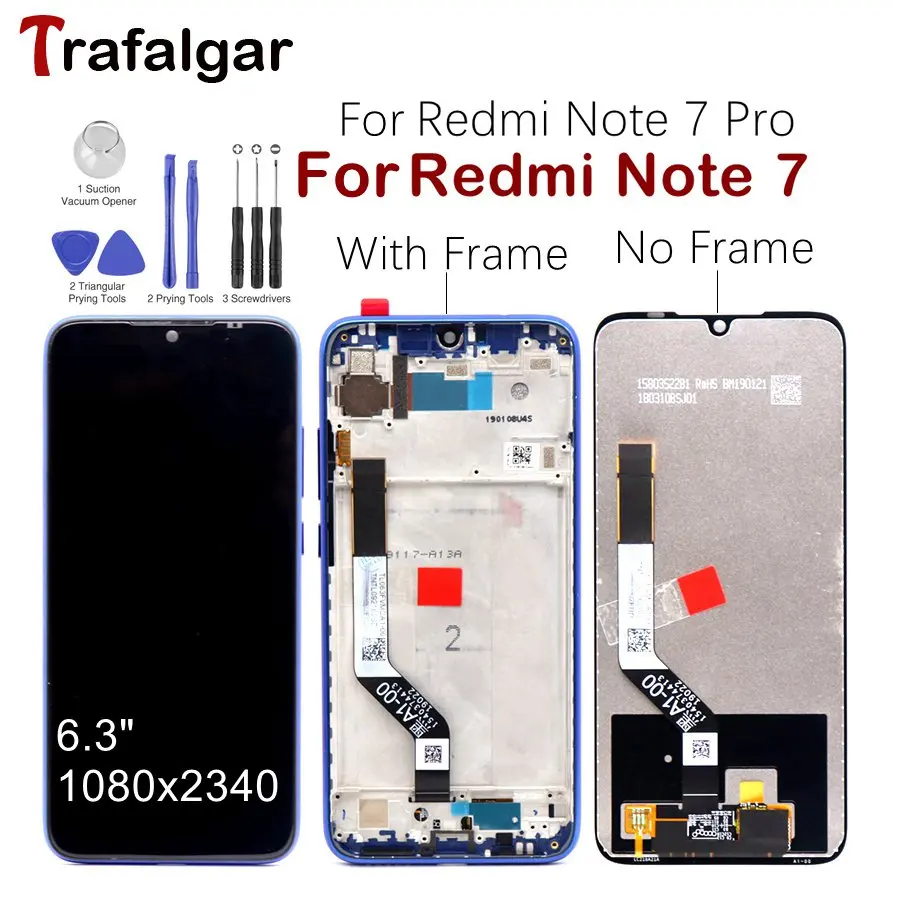Для Xiaomi Redmi Note 7 ЖК-дисплей кодирующий преобразователь сенсорного экрана в сборе с рамкой для Redmi Note7 дисплей Note 7 Pro замена экрана