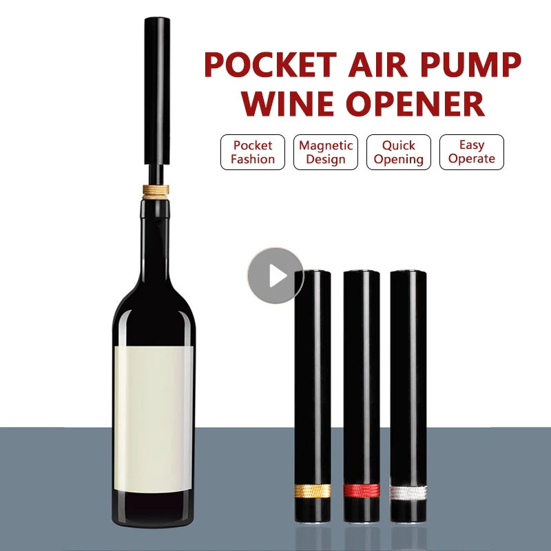 

Portable Pocket Air Pump Wine Bottle Opener Bar Tools Detachable Can Pressure Corkscrew Pin Jar Cork Remover Wine Accesories