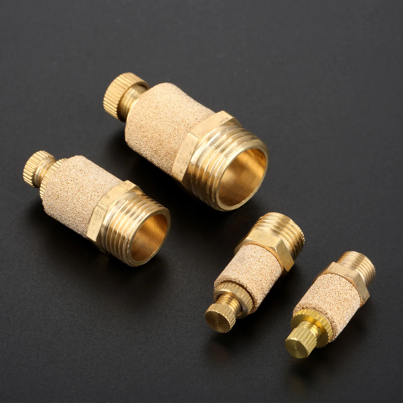 1Pc Brass Pneumatic Muffler Silencer Air Filter Flow Speed Controller Sintered 1/8&quot 1/4&quot 3/8&quot 1/2&quot Threaded SLL-01/02/03/04 -