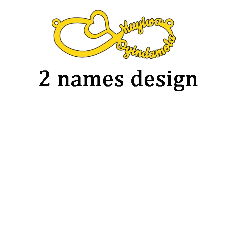 Atoztide, новинка, нержавеющая сталь, персонализированное имя пары на заказ, ожерелье, золотое колье, ожерелье, бесконечность, кулон, именная табличка, подарок - Окраска металла: 2 names  style 5