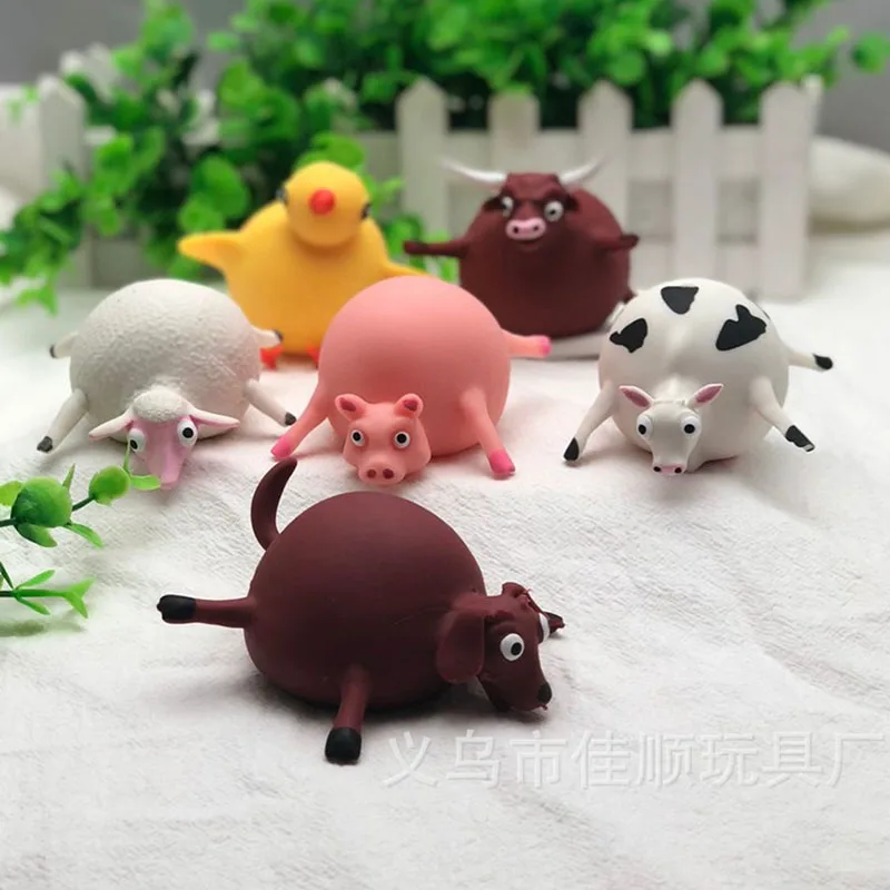 Непоседа куб игрушки удар животных воздушные шары мягкий эластичный Kawaii корова