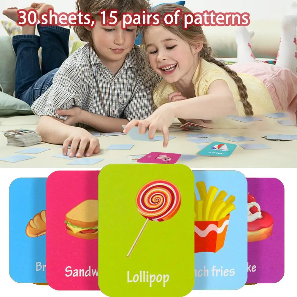 30 листов английской игры карты памяти обучение интеллекта культивирование для