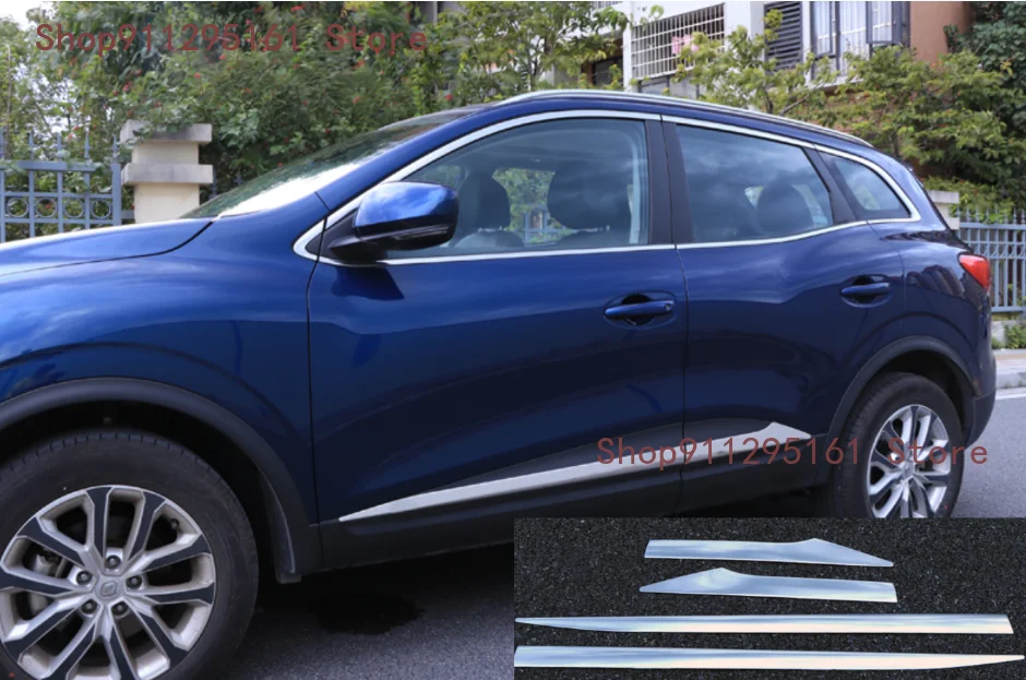 

2016-2019, подходит для Renault Kadjar, боковая линия двери из нержавеющей стали, украшение, молдинг корпуса, защитная крышка, отделка