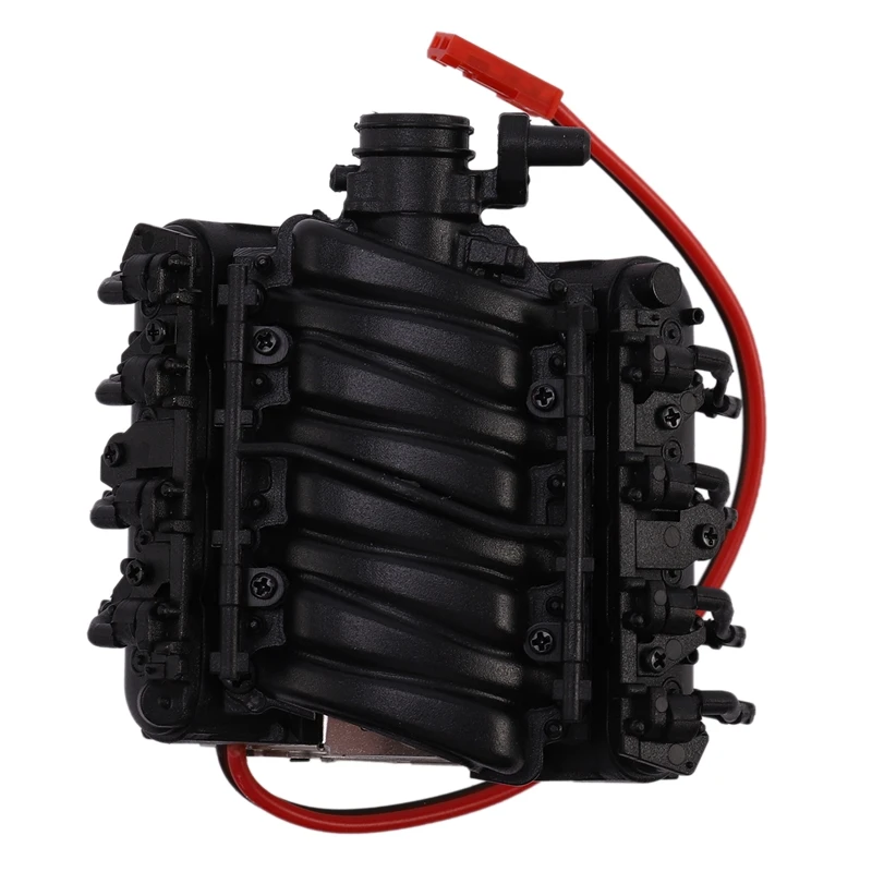 

RC Model Car V8 Engine Hood Radiator with Motor Sink Radiator RC Simulation Accessories for 1/10Th Scale RC Crawler Car TRX4