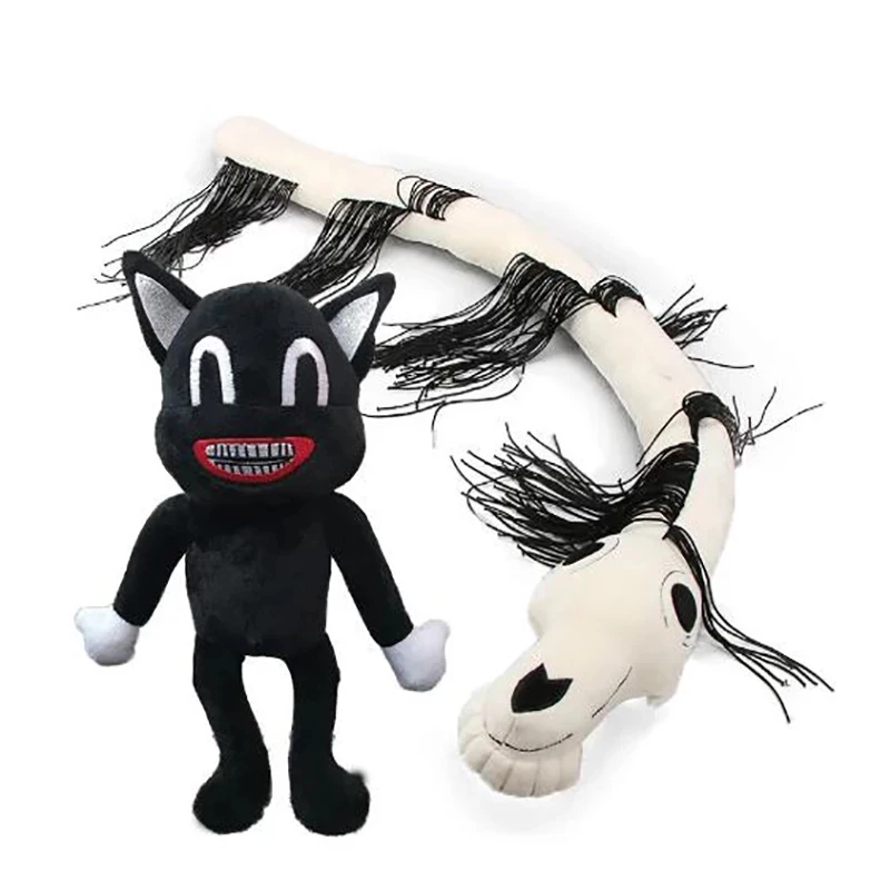 

2021New Arrival Siren Head Plush Toy Black Cartoon Cat Stuffed Doll Horror Character Figures Peluches Toy for KIds Birthday Gift