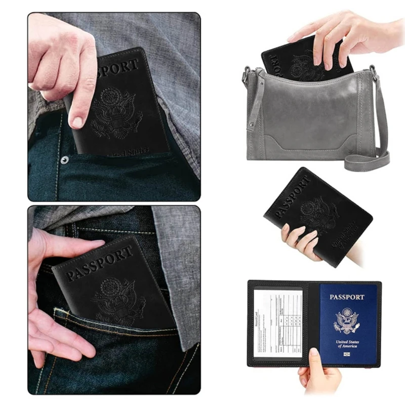 

Portable Travel Passport Holder PU Leather Card Cover Case Slim Protector Organizer for Women Men G5AE