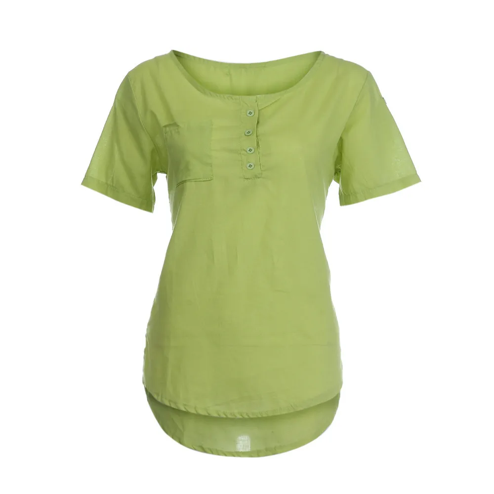 

Solid Cotton Linen Blouse Women Summer Tops Casual Short Sleeve Loose Shirt Breathable Elegent Beach Blusas Elegantes Blouses