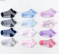 6 pairs lots boys girls children striped socks non slip baby socks early childhood cotton baby floor socks children short sock