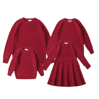 red sweater for girls family matching outfits mother kids family clothing set autumn winter childrens clothing baby boy clothes