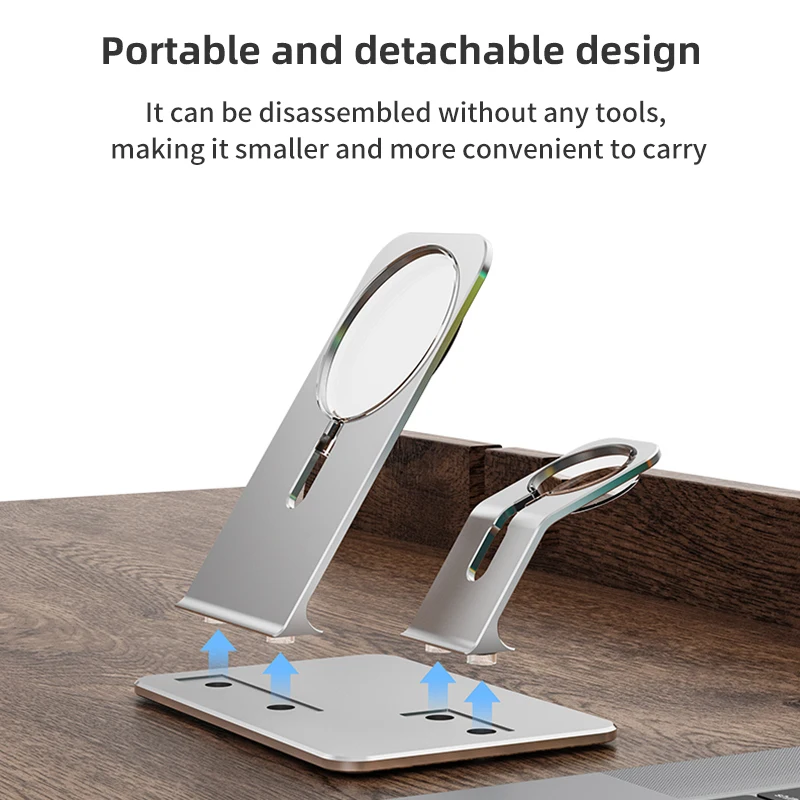 gtwin 2 in 1 magnetic wireless charger stand for iphone fast charging for apple watch iwatch for iphone 12 pro mini phone holder free global shipping