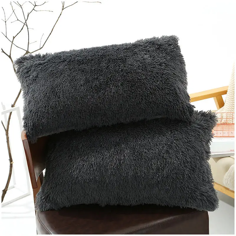 5070 см пушистые плюшевые наволочки из искусственного меха ворсистые мягкие