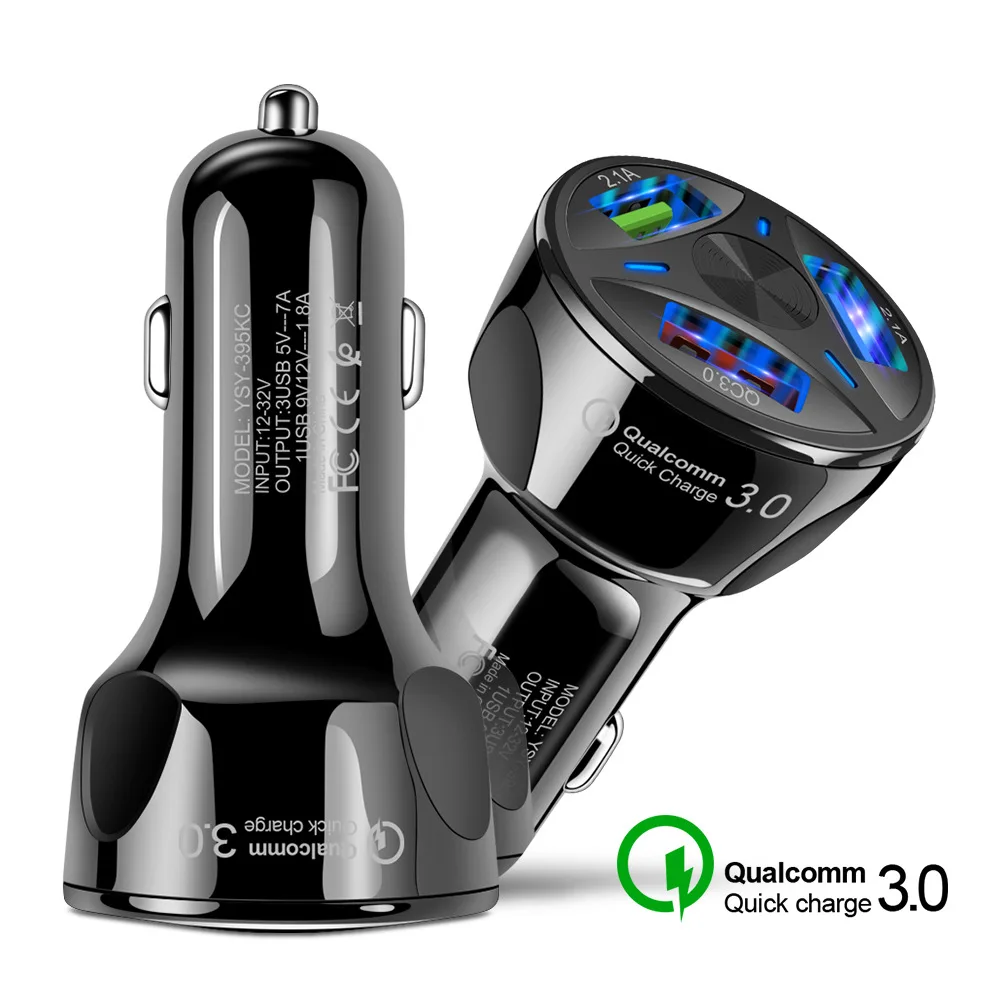 Автомобильное зарядное устройство USB Quick Charge 4 0 3 для Iphone X 8 мобильный телефон