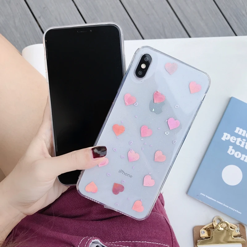 Для iPhone 6 6s 7 8 Plus 10 X XS XR 11 Pro Max лазерный голографический Блестящий Мягкий