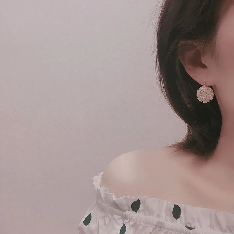 Женские милые и Стразы круглые серьги-капли с цветком для женщин