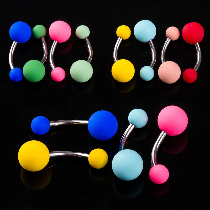 

10PCs Colorful Acrylic Belly Bars Pircing Navel Ring Stud Women Piercing Belly Button Surgical Steel Post Sexy Piercings 14G