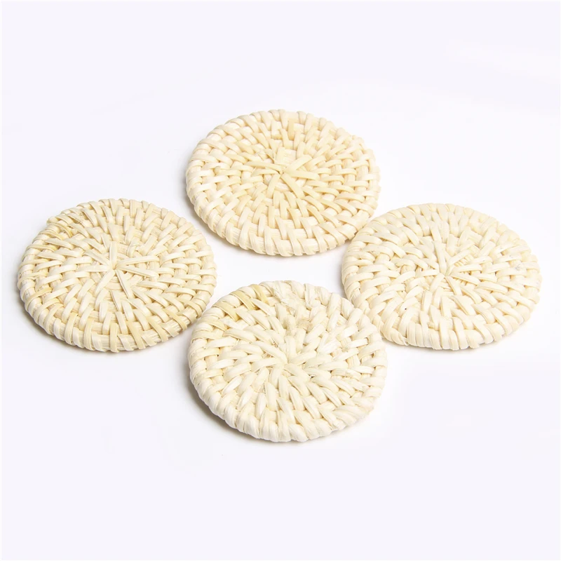 

2-10 Pieces Round Rattan Natural Corn Straw Woven Craft Women Fashion Sen Earrings Pendant Handmade Braid For DIY Making Jewelry