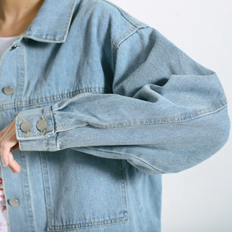 

New Spring Cargo Jacket Women Vintage Blue Black Denim Jacket Women 2021 Autumn Outwear Fashion Loose Casual Jeans Coats Female