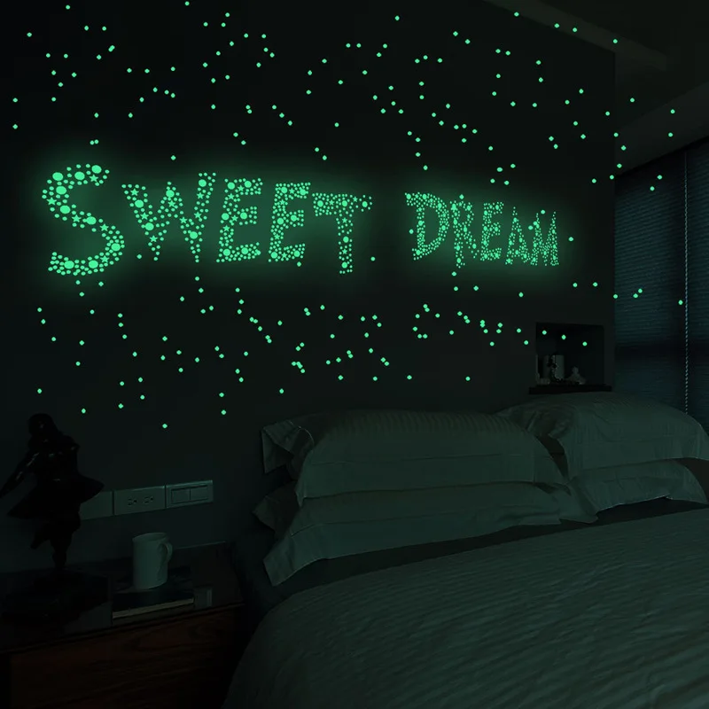

New Luminous Bubble stickers bedroom Removable Wall Sticker cartoon Children's room Star deco DIY Luminous Wall Sticker