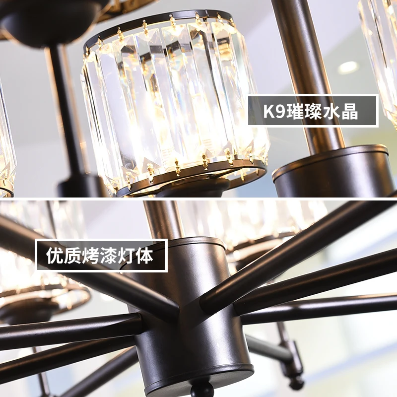 Luxury Crystal chandelier for Living Room Classic Crystal Chandelier Light Fixtures Bedroom Gold Lamp LED Crystal Lamp Ceiling