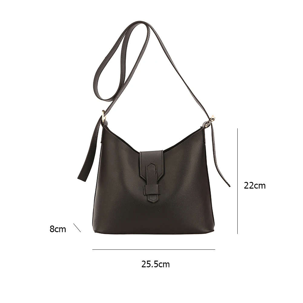 

Women Casual PU Leather Shoulder Crossbody Tote Bags Fashion Solid Color Messenger Bucket Handbag Portable Street Travel Purses