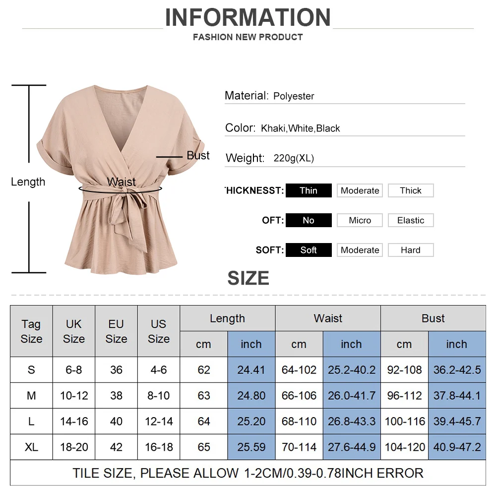 

Bow-tie Sexy Ladies Batwing Short Sleeve Tee Tops Solid Color V-neck Summer Fashion T-shirts Women Casual Street Shirts D30