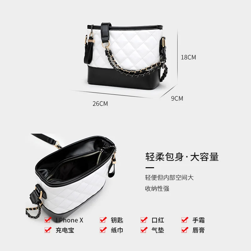

Chain Diamond Lattice Crossbody Bags Alligator Print Women's Shoulder Bag Baguette Female Handbags