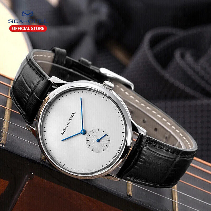 

2020 Seagull new men's mechanical watch simple business ultra-thin sapphire leather mechanical watch D819.620