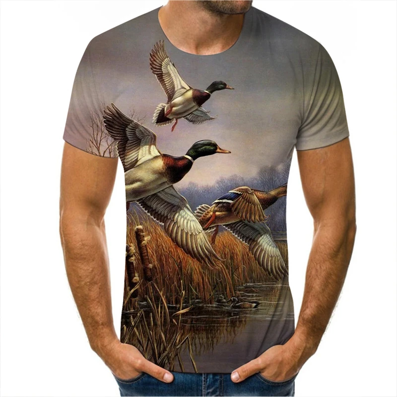 

Hunting Wild Duck3D Print Harajuku T-Shirt Summer Fashion Casual Men's Tshirt Chukar Short Sleeve Streetwear Unisex