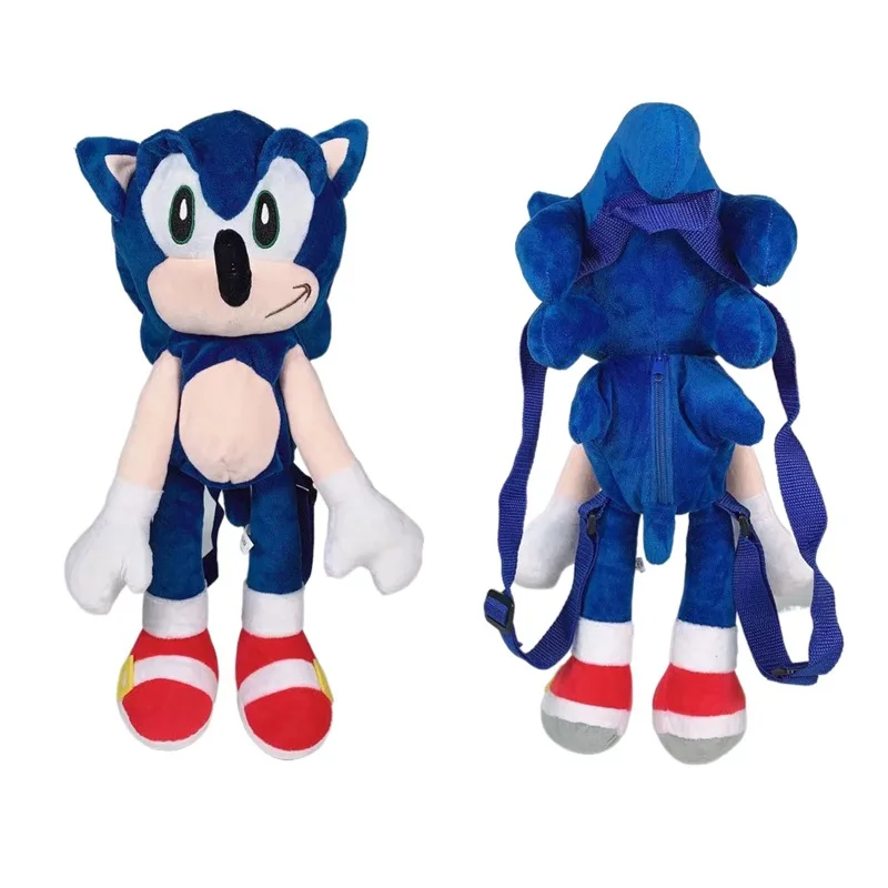 

45Cm Hot Sale Sonic The Hedgehog Backpack Anime Knuckles Shadow Plushie Bag Soft Stuffed Plush Doll Kids Tails Schoolbag Toys
