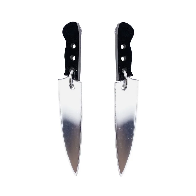 

New Funny Knife Acrylic Stud Earrings For Women Men Punk Fashion Cool Exaggerated Earrings Party Trendy Jewelry Gifts Unisex