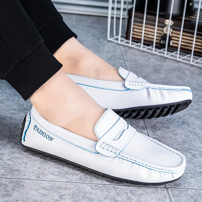 

Genuine Leather Shoes Zapatos Informales De Hombre Men's Shoes Summer Moccasins For Men Casual Mens Sneakers Breathable