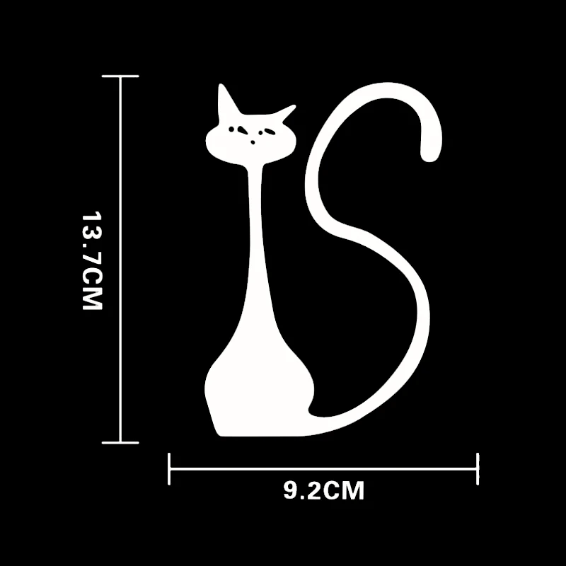 

BROSHOO Reflective Vinyl Decorative Decal Lovely Elongated Vase Shape Pet Cat Car Stickers Auto Accessories Styling 9.2*13.7cm